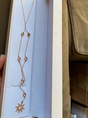 New/original box Moon Magic 18 k Rosegold Vermeil Station Necklace-so pretty!